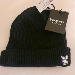 Unisex Playboy black beanie. One size fits most.